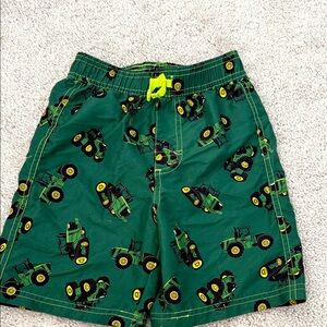 John Deere Green Tractor Pattern Swim Shorts size 4T